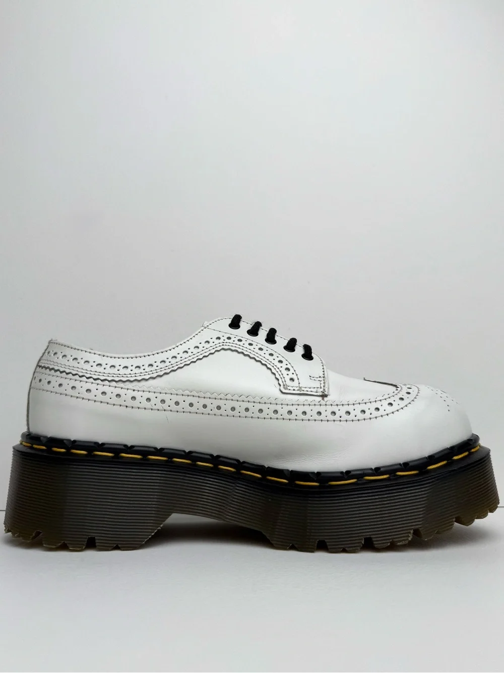 Vintage Dr. Martens Made in England Wingtip Steel Toe Platform Oxfords UK 6